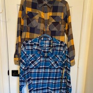 Flannel Plaid long sleeve shirts XL new